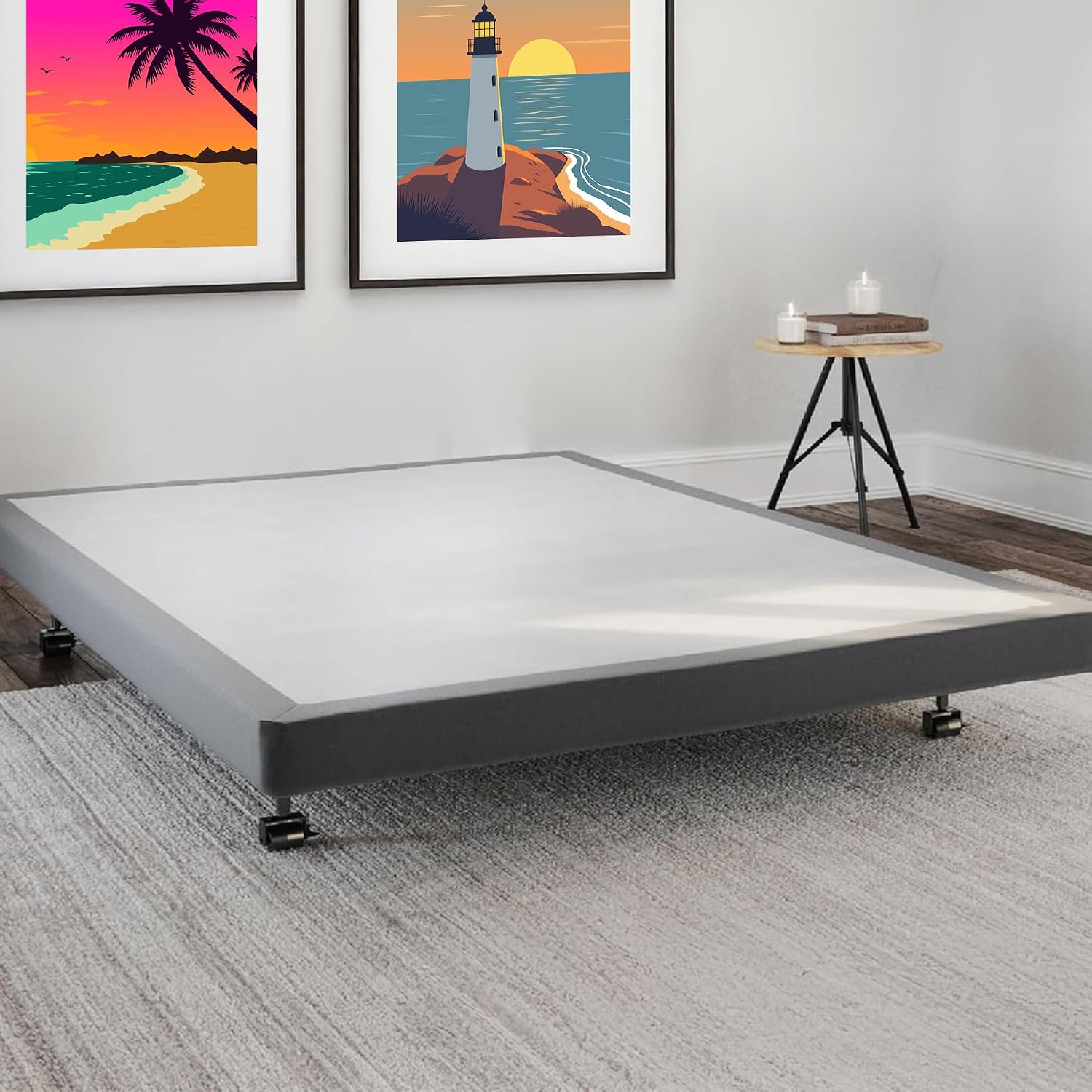 Hercules 4 Inch Low Profile Foundation Mattress Box Spring Replacement, Twin XL