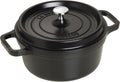 Staub Cast Iron Round Cocotte, Dutch Oven, 2.75-quart, serves 2-3, Made in France, Matte Black