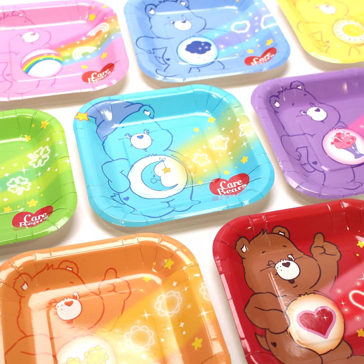 Care Bears Deluxe Party Pack (for 24 Guests)- Plates, Napkins, Bottle Labels, Favorboxes, and more. Great for Nostalgic Birthdays, Baby Shower, Gender Reveal Party, and 1st Birthdays.