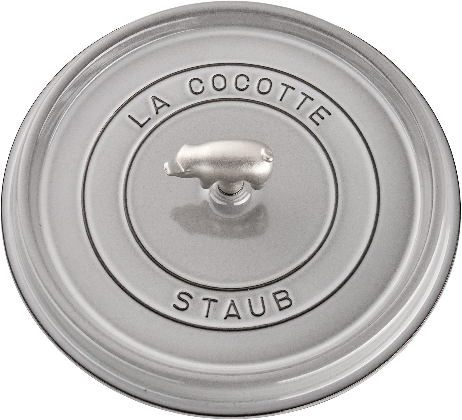 Staub Cast Iron 6-qt Cochon Shallow Wide Round Cocotte - Graphite Grey