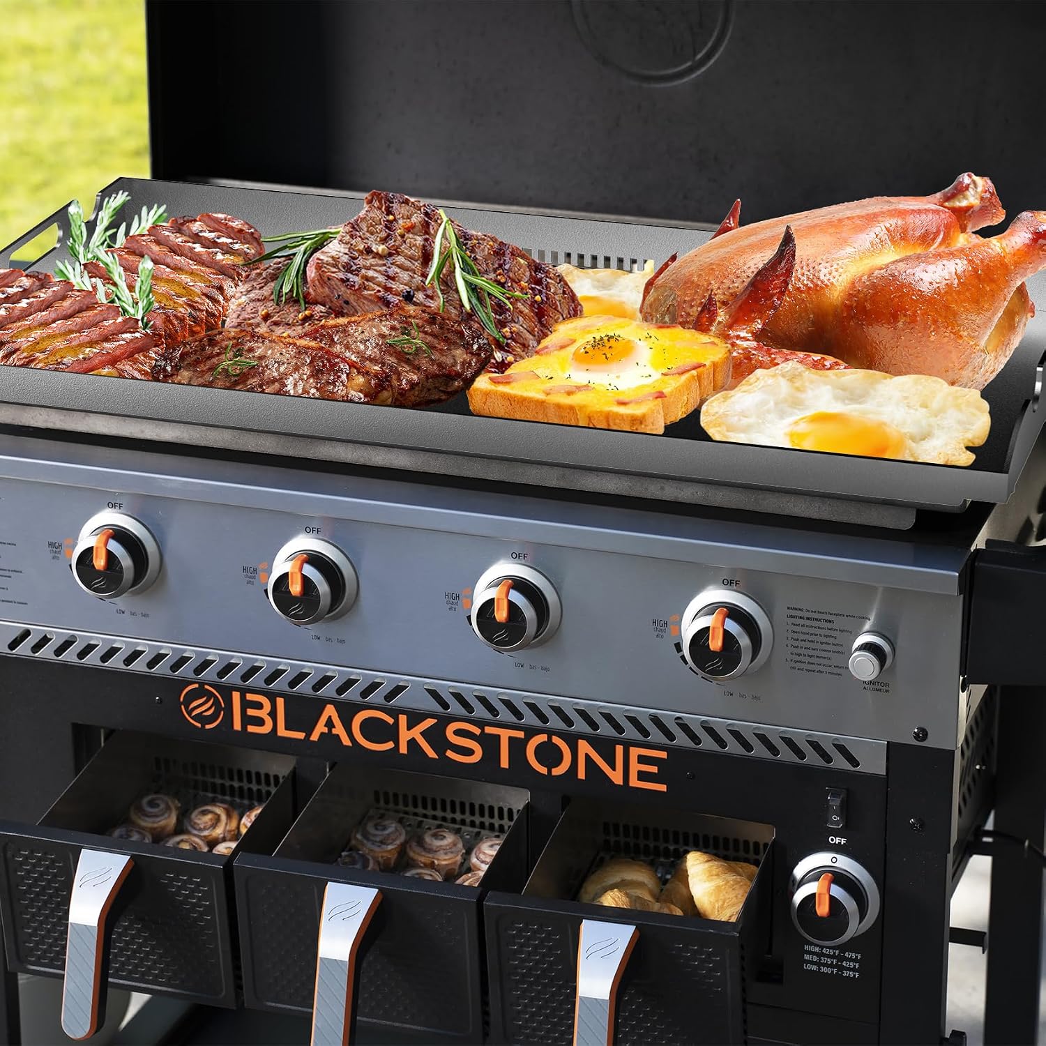 New Upgrade 36 Inch Griddle Top for Blackstone 36' Flat Top Grill 1560 1818 1825 1820 1803, Gas Griddle Replacement Parts with Rear Grease System for Most Blackstone 36' Flat Top Grill