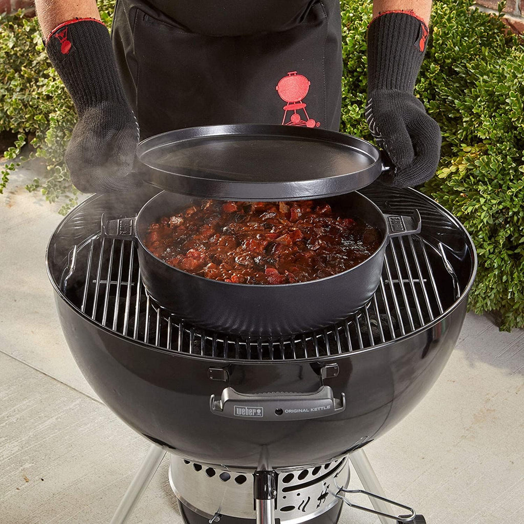 Weber Duo Dutch Oven, 7.25 Qt – Multi-Purpose Porcelain‑Enameled Cast‑Iron Dutch Oven & Flat‑Top Griddle-Style Lid