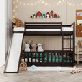 Bellemave Kids Bunk Beds with Slide, Twin Over Twin Bunk Beds with Ladder for Boys Girls, 3 Assembly Methods, Espresso