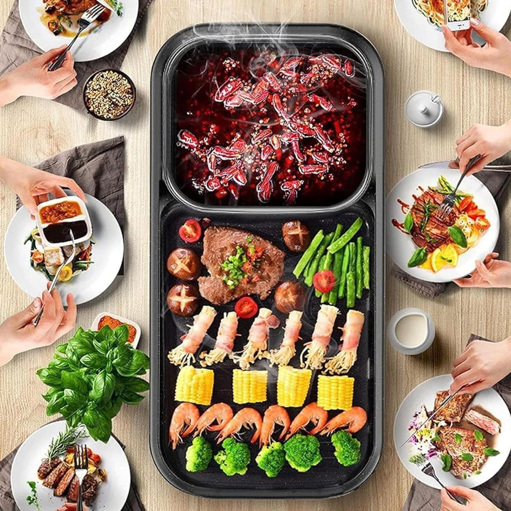 Electric Flat Top Grill, Electric Griddle, Flattop Grills Indoor Safely Washable, Suitable for Frying Grilling Stir Frying(Black,45 * 22 * 8)