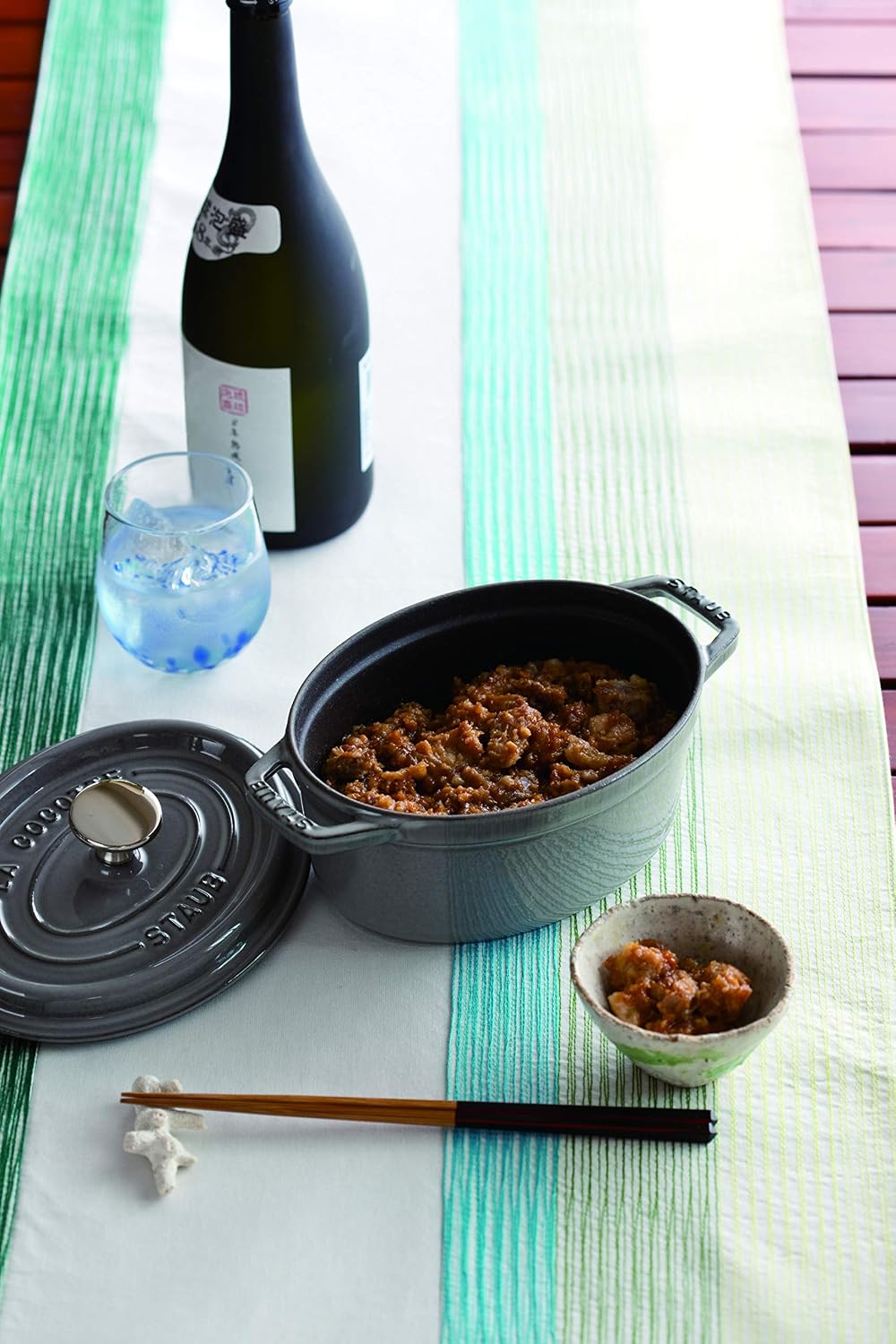Staub La Cocotte Oval 40509-478 Pico Cocotte Oval Black 5.9 inches (15 cm) Small, Both Handed Casting, Enameled Pot, Induction Compatible, Japanese Authentic Product