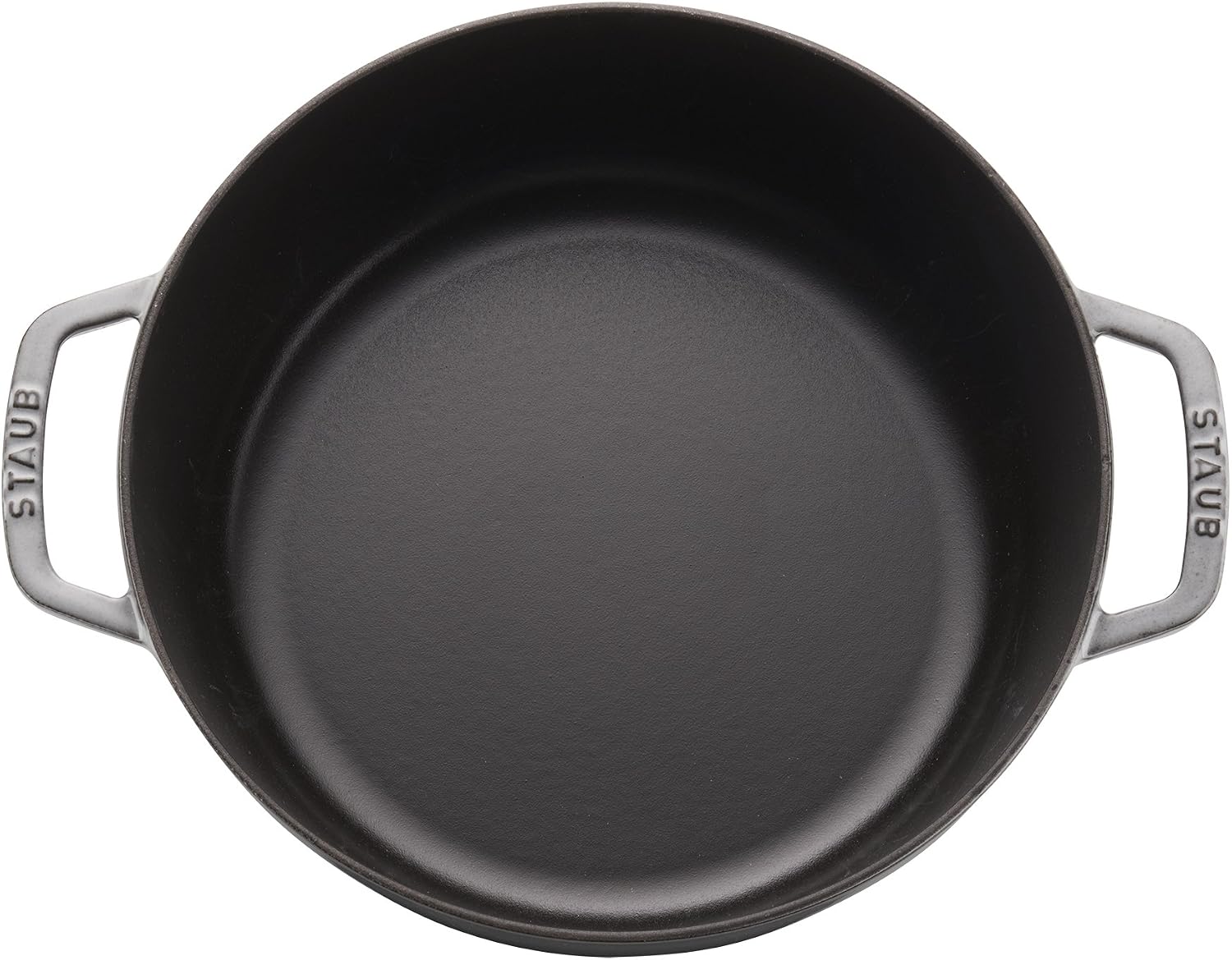 Staub Cast Iron 6-qt Cochon Shallow Wide Round Cocotte - Graphite Grey