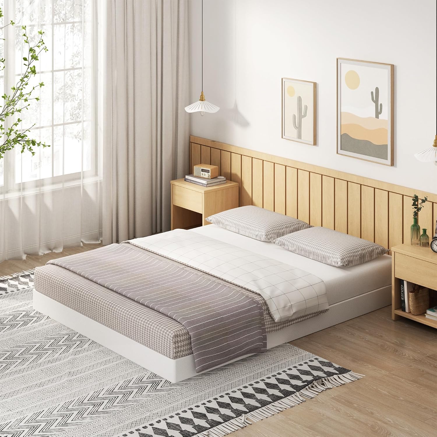 EMODA 5 Inch California King Box Spring Bed Base, 3000 LBS Heavy Duty Metal Mattress Foundation with Fabric Cover, Easy Assembly