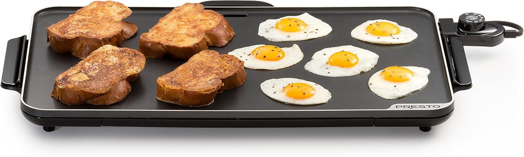Presto 07072 Slimline Griddle (Black, 22') and Presto 06858 Slimline Skillet with Glass Cover (Electric, 16 Inch, Black)