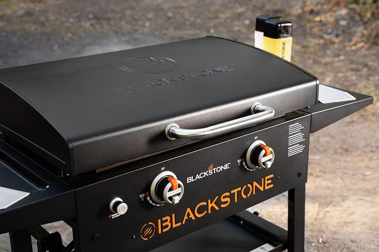 Blackstone 1883 Gas Hood & Side Shelves Heavy Duty Flat Top Griddle Grill Station for Kitchen, & 5016 Guards for 28' Griddle Front and Rear Grease Model Premium Grill Accessories Heavy