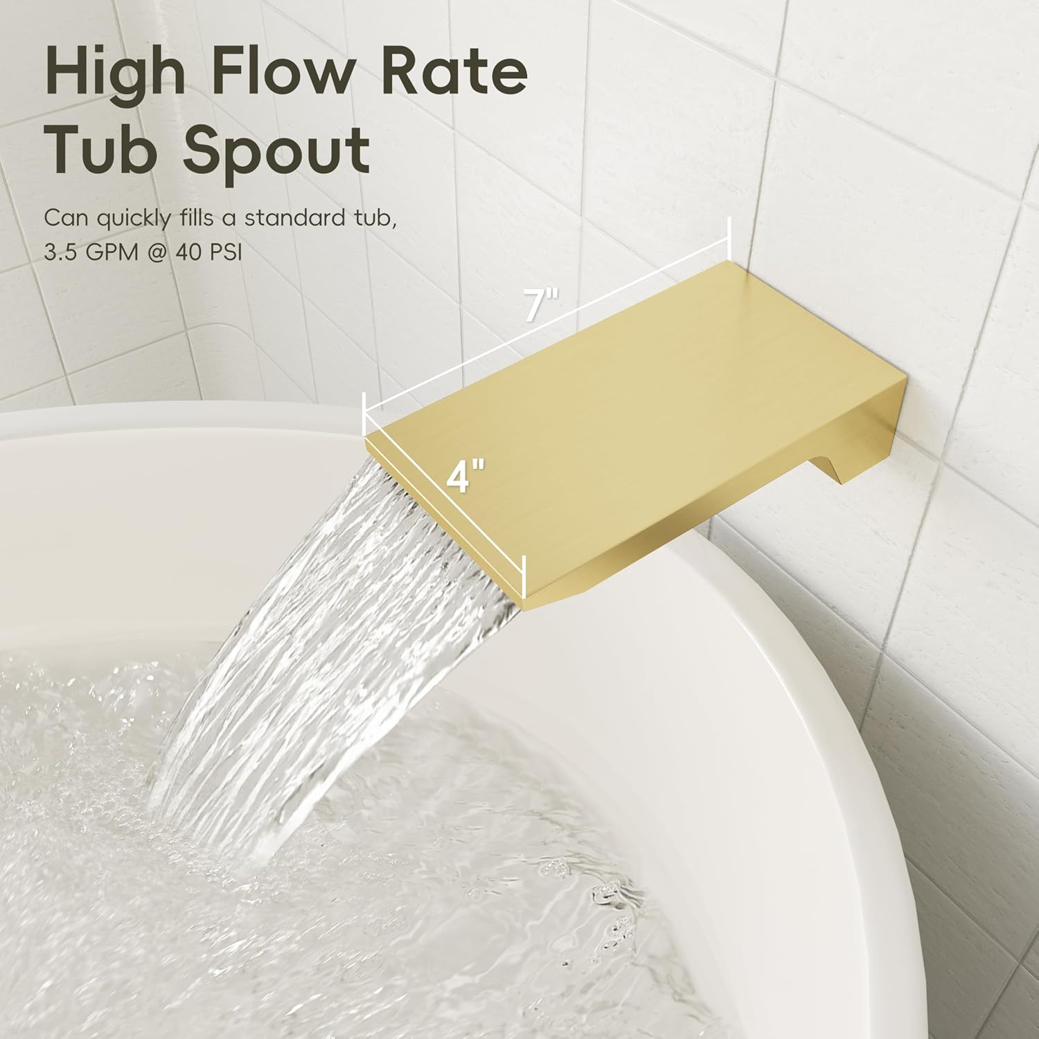 Gabrylly Shower System with Tub Spout, Wall Mounted Shower Faucet Set for Bathroom with High Pressure 10' Rain Shower head and 3-Setting Handheld Shower Head Set,Brushed Gold