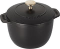 Staub Cast Iron Petite French Oven, Dutch Oven, 1.5-quart, serves 2, Made in France, Matte Black