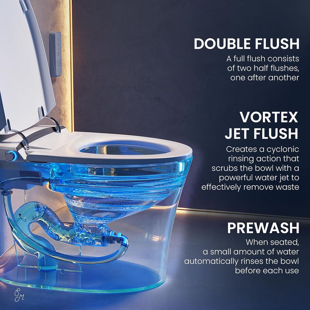 Swiss Madison Avancer SM-ST060 Smart Toilet One Piece Tankless Toilet with Bidet Built in, Touchless Vortex™ Dual-Flush 1.1/1.6 gpf