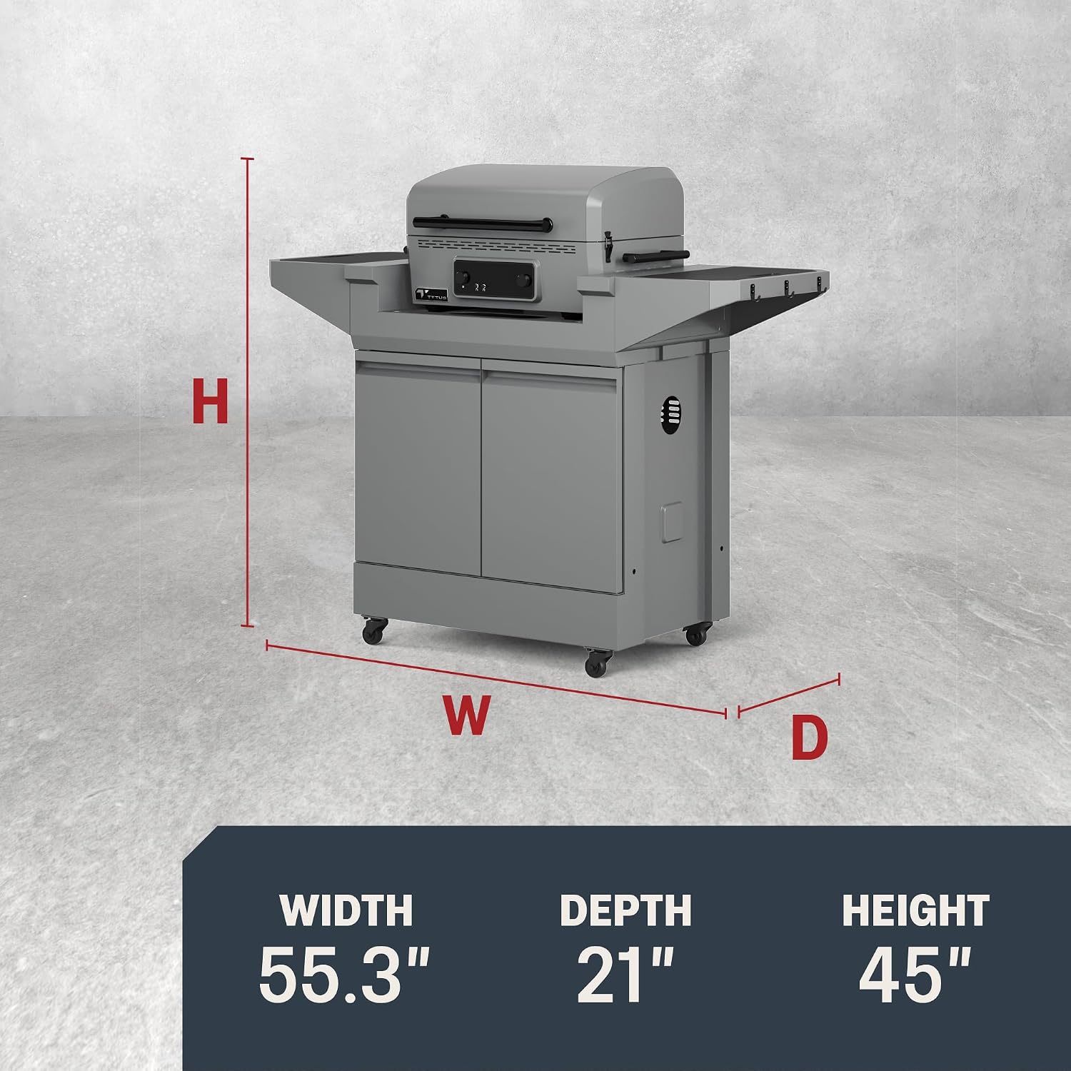TYTUS Emberwood Outdoor Kitchen Island Grill Cart & Electric Griddle Grill and Cover– 318 Sq. In. Cooking Surface, 4.7 Cu. Ft. Storage, Removable Cutting Boards & Quick Assembly