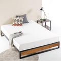 Zinus Good Design Award Winner Suzanne 10 Inch Bamboo and Metal Platforma Bed Frame, No Box Spring Needed, Wood Slat Support, Chestnut Brown, Full