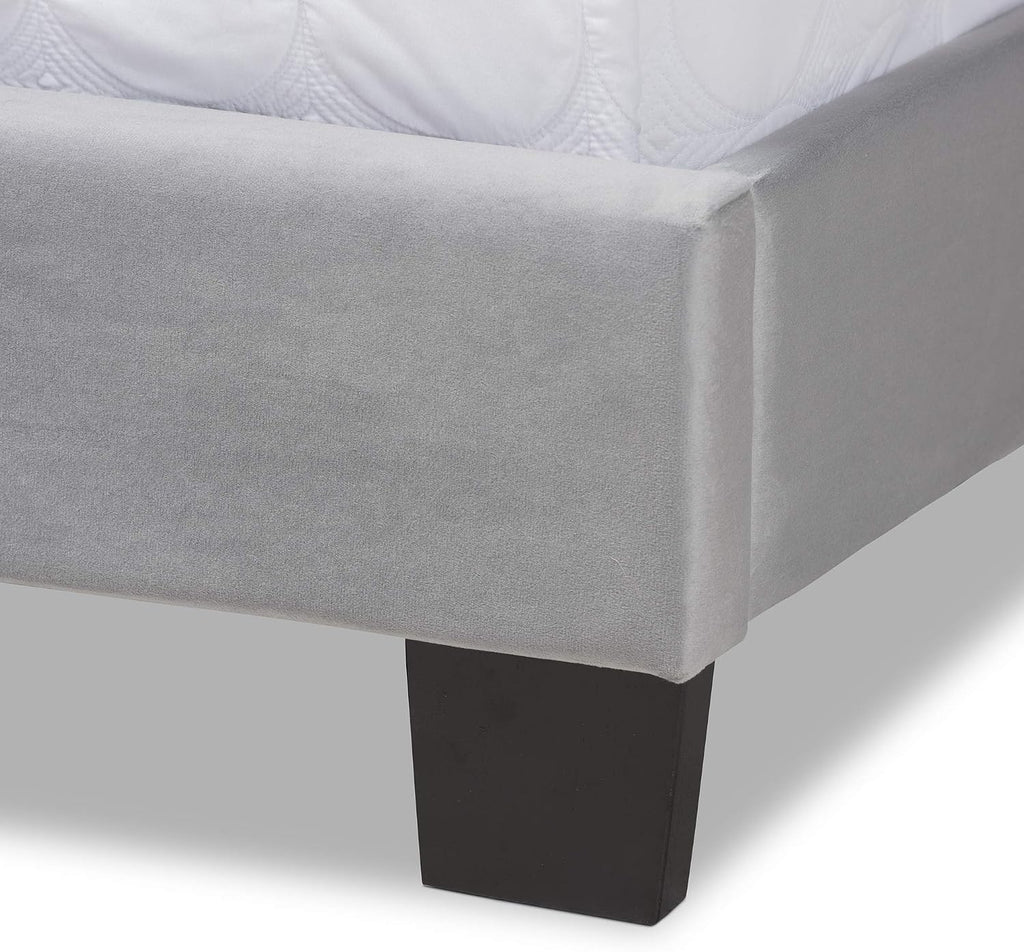 Baxton Studio Beds (Box Spring Required), Queen, Grey/Black
