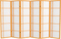Red Lantern 5 ft. Tall Double Cross Shoji Screen - Honey - 6 Panels