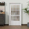 Enhanced Double-Layer Accordion Doors 24'-36' x 80', with Upgraded Roller & Handle & Complete Hardware, Interior Multifold Folding Doors for Closet & Pantry, Easy Installation