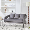 53.7' Modern Velvet Loveseat Sofa with 3 Pillow,Small Comfortable 2 Seat Sofa with Metal Legs, Small Couch for Living Room,Bedroom,Office,Reception,Charcoal