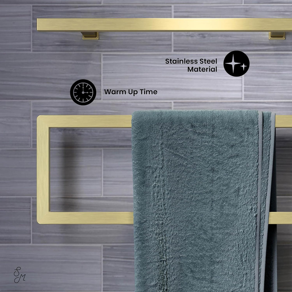 Swiss Madison Voltaire 5-Bar Electric Towel Warmer Heated Towel Racks for Bathroom in Brushed Gold