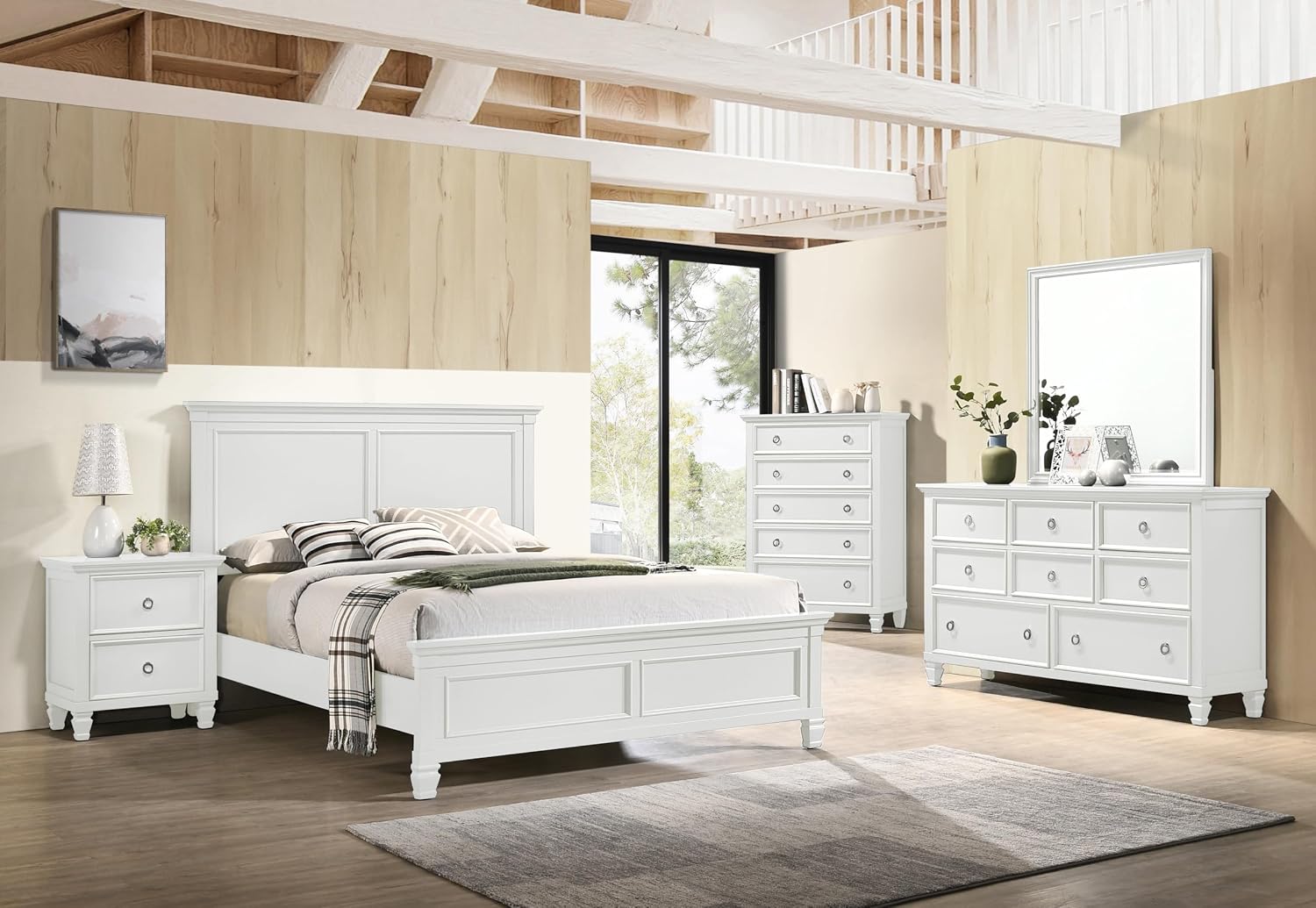 New Classic Furniture Tamarack Wood Twin Bed, White