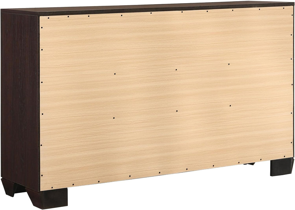 Coaster Home Furnishings Kauffman Transitional 5-Piece Bedroom Set Queen Size Storage Panel Bed Frame 54-inch Headboard Dark Cocoa 204390Q-S5