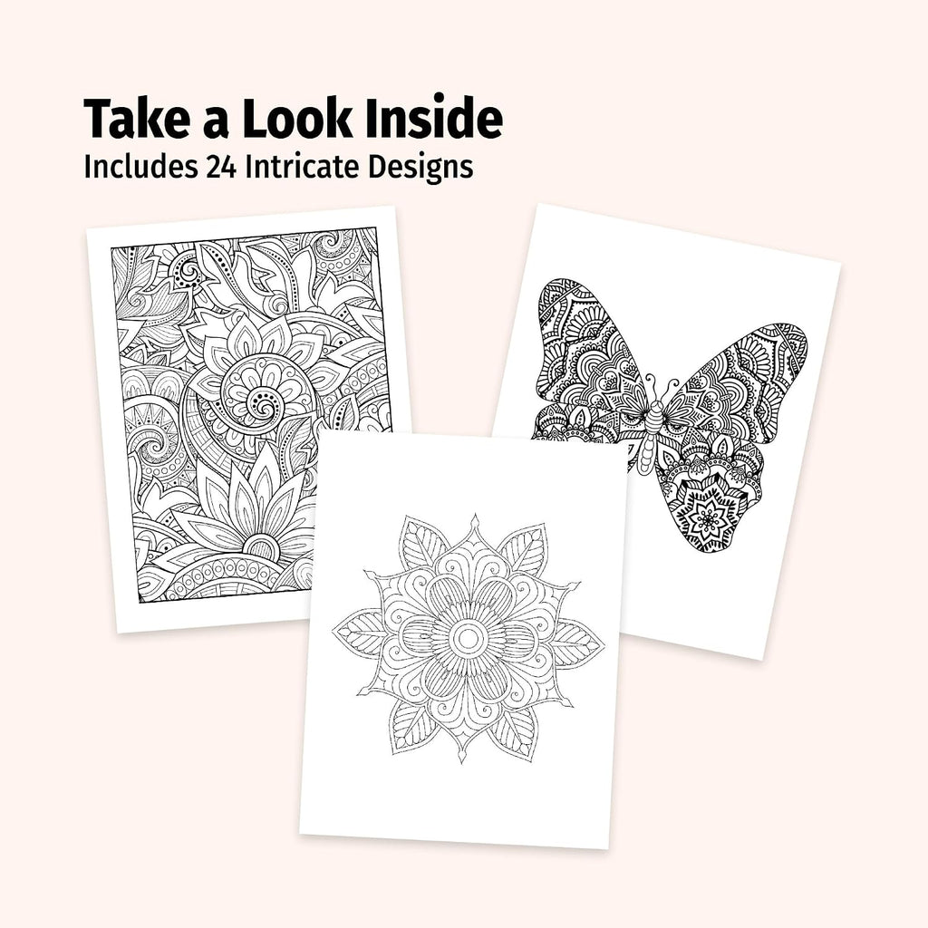 ZOCO ZenDoodle Coloring Book Bundles – 25 Bulk Pack with Pencils – Mindfulness Gifts for Adults, Seniors, Teens – Great for Wellness Programs, Group Activities & Assisted Living