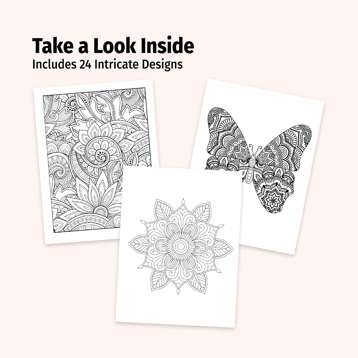 ZOCO ZenDoodle Coloring Book Bundles – 25 Bulk Pack with Pencils – Mindfulness Gifts for Adults, Seniors, Teens – Great for Wellness Programs, Group Activities & Assisted Living