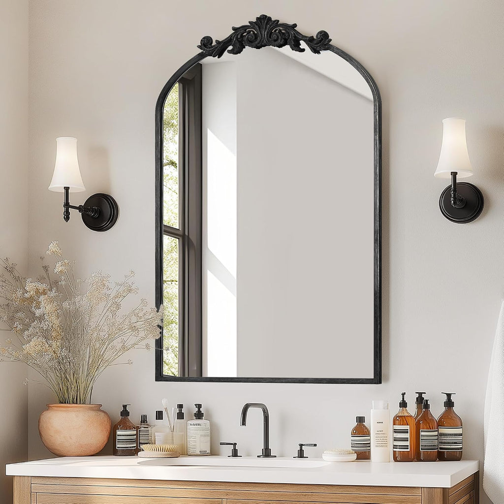 SogesHome 24x36 in Medicine Cabinet with Mirror for Bathroom, Wall Mount Mirror with Storage & 2 Adjustable Shelves for Entryway Hallway Bathroom, Black