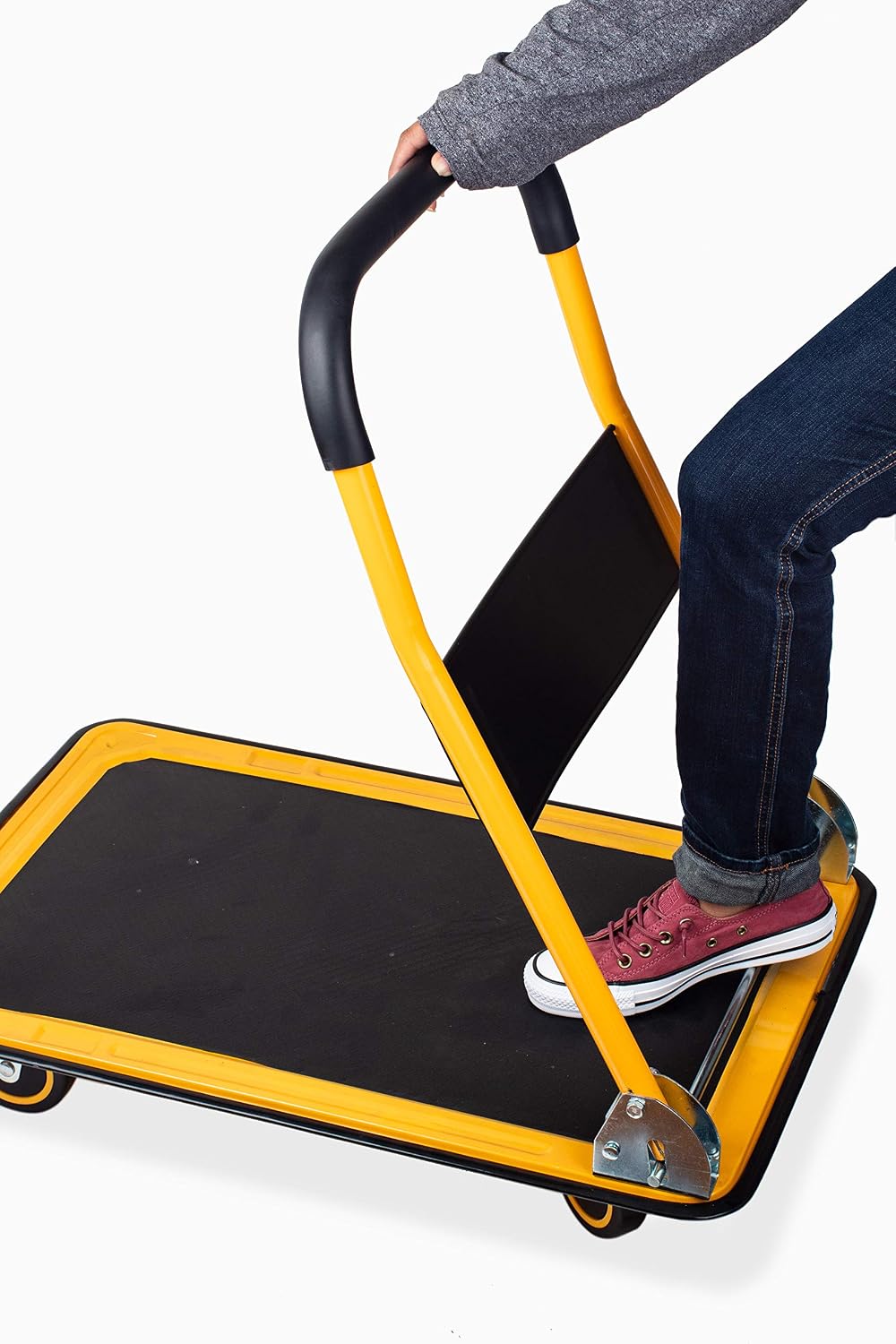 MaxWorks 80855 500-Pound Service Cart with Two Trays 30'X16' & 80876- Foldable Platform Truck Push Dolly 330 lb. Weight Capacity