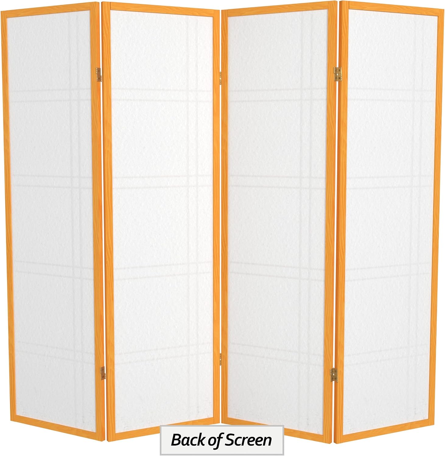Red Lantern 5 ft. Tall Double Cross Shoji Screen - Honey - 4 Panels