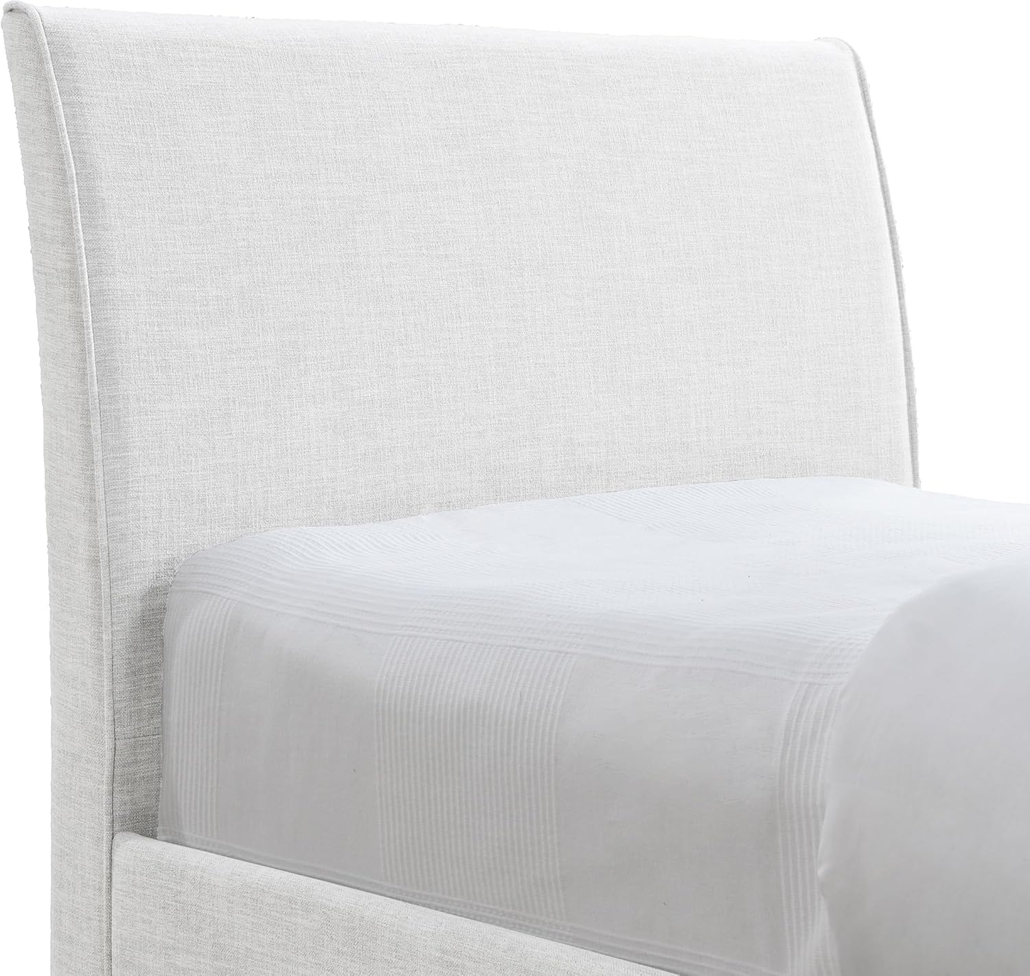 Meridian Furniture B1261Cream-T Myles Collection Modern | Contemporary Twin Trundle Bed with Soft Cream Durable Linen Textured Fabric, 41.5' W x 85' D x 44.5' H, Cream, Twin