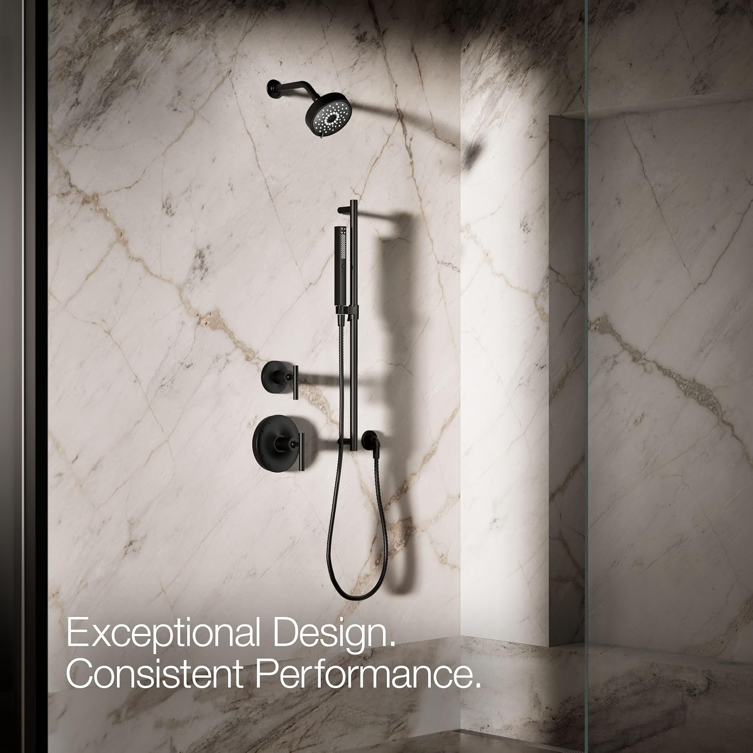 Kohler 21336-BL Shift®+ Square two-function handshower, 2.5 gpm, Matte Black