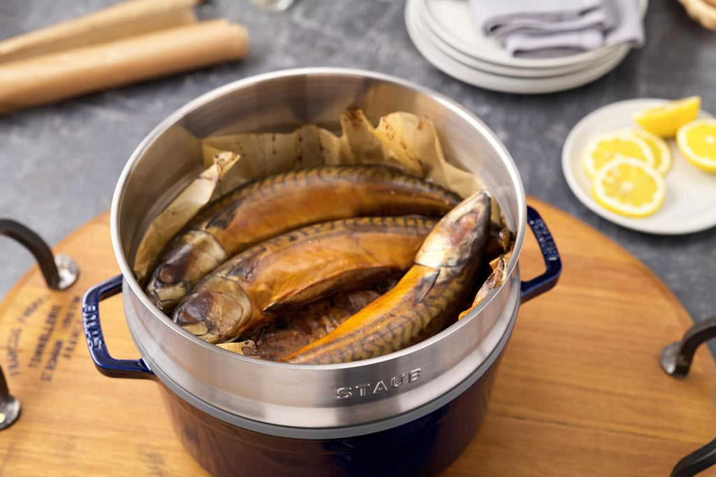 STAUB Cocotte with Steamer Round 26cm Dark Blue