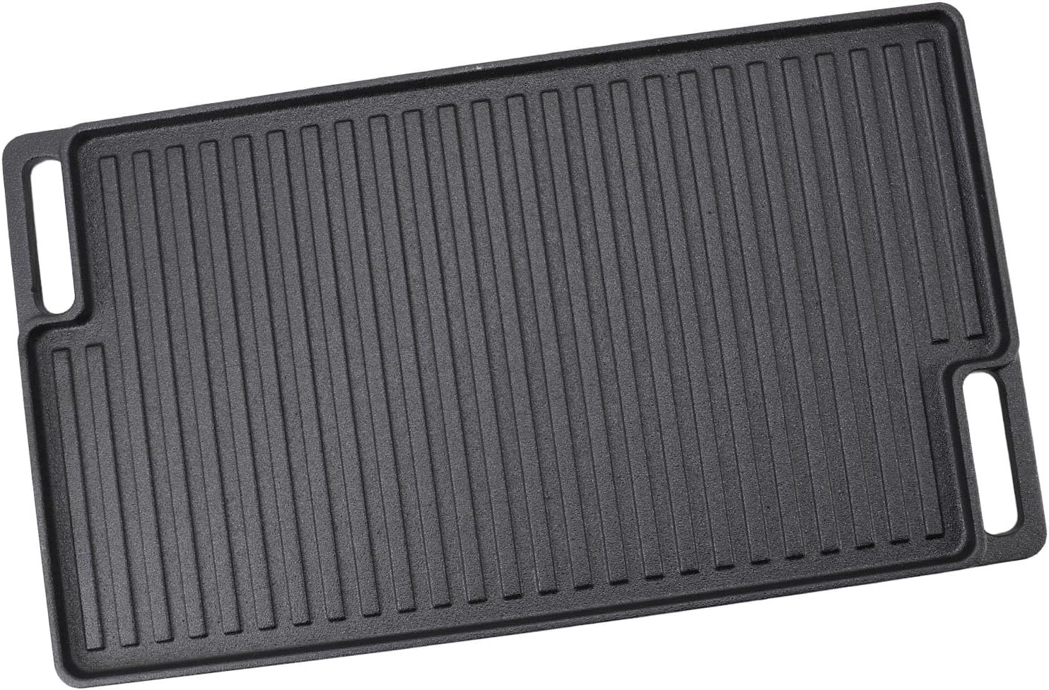 Cast Iron Reversible Grill Griddle, Non Stick Flat Top with Handles for Oven, Stovetop, and Grill