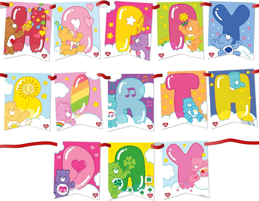 Care Bears Deluxe Party Pack (for 24 Guests)- Plates, Napkins, Bottle Labels, Favorboxes, and more. Great for Nostalgic Birthdays, Baby Shower, Gender Reveal Party, and 1st Birthdays.
