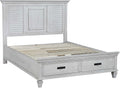 Coaster Home Furnishings Franco Farmhouse 5-Piece Bedroom Set Queen Size Storage Panel Bed Frame 57-inch Headboard Distressed White 205330Q-S5