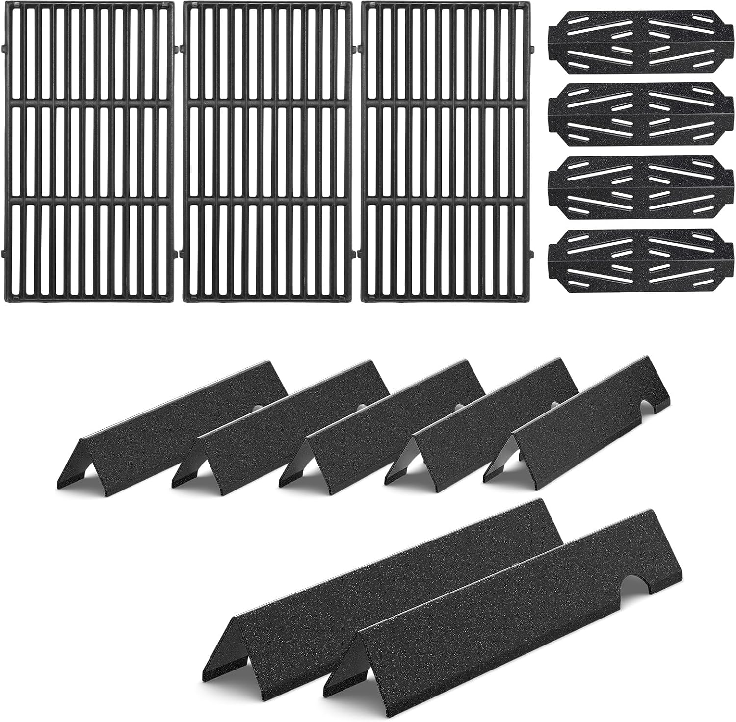 Grill Parts for Weber Genesis II/LX 400 Series (4 Burner) – 18 3/4' Grill Grates, 17 1/8' Flavorizer Bars & Heat Deflectors, Fits GS4 Genesis II E/S-410 E/S-415 E/S-435 E/S-440, Replaces 66033 66089