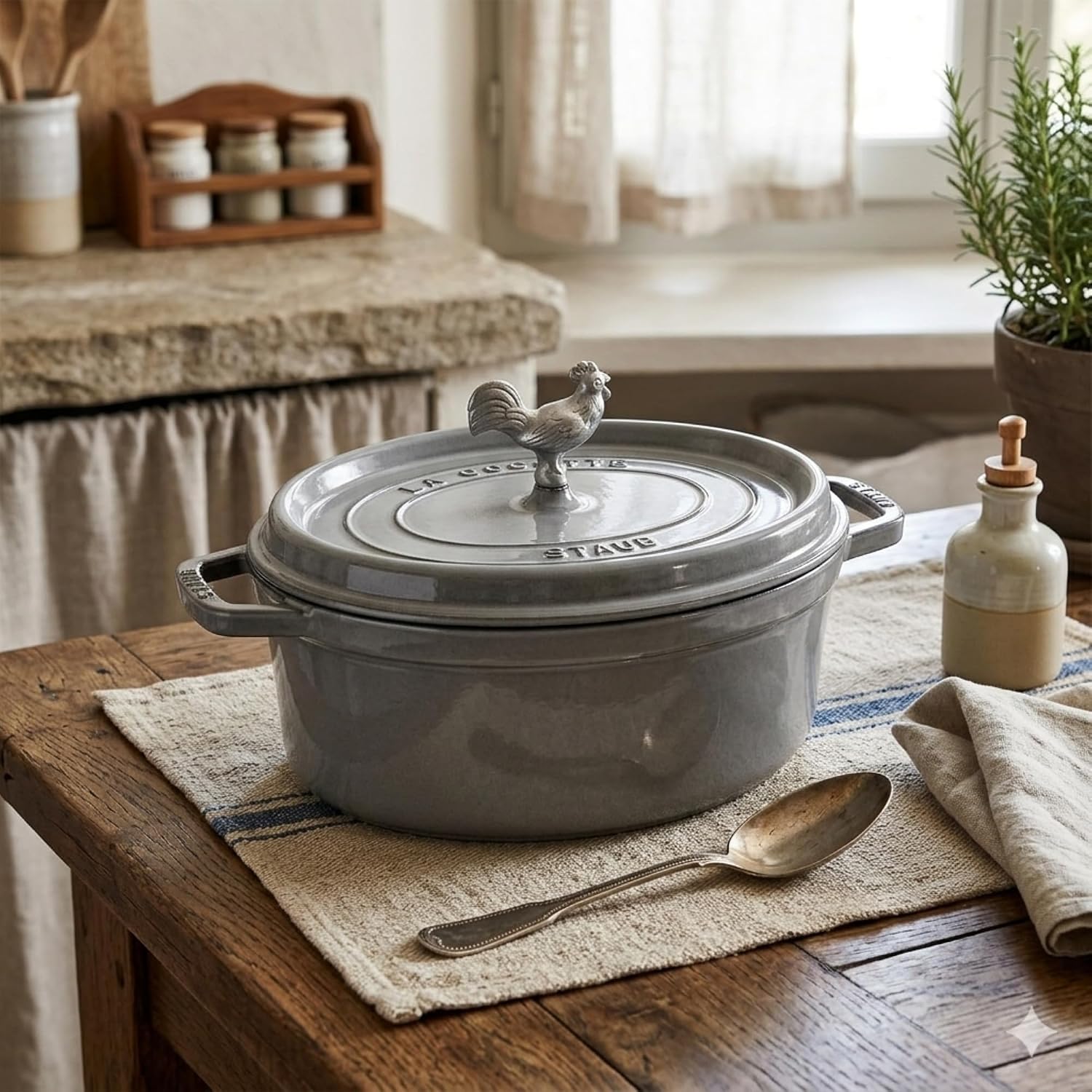 Staub Cast Iron 5.75-qt Coq au Vin Cocotte - Graphite Grey, Made in France