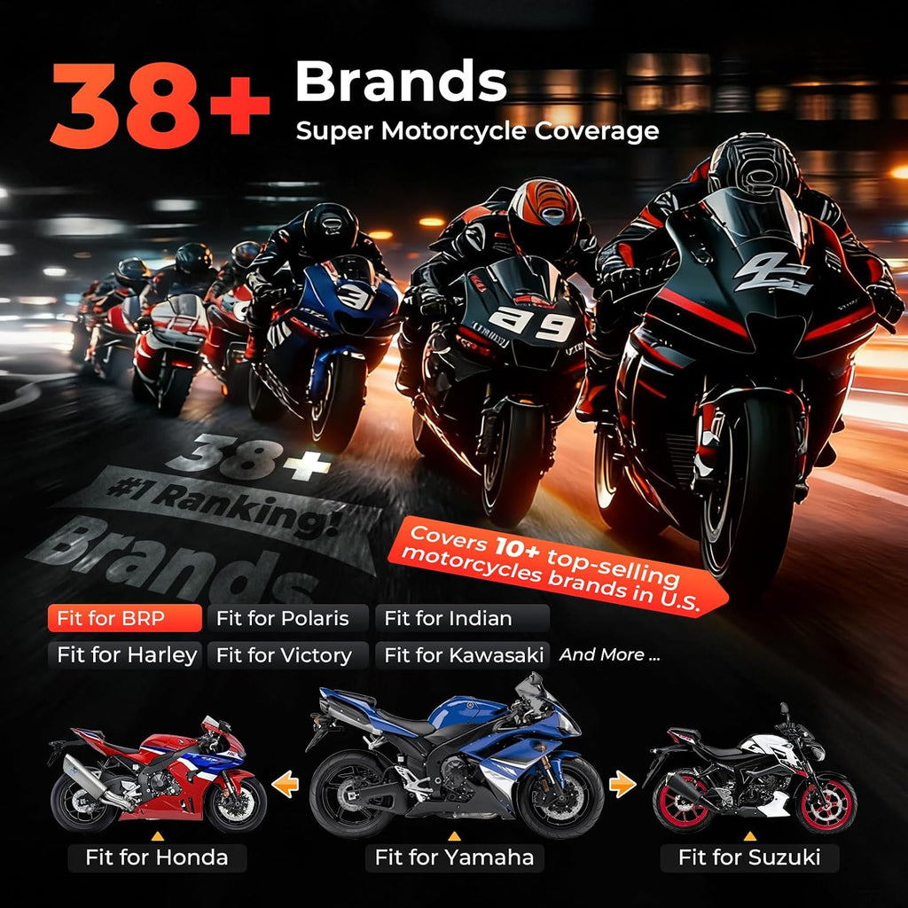 Launch CRP129 MT Pro Motorcycle Scanner, OE All System Bidirectional Active Tests, Resets for Harley Honda Yamaha Kawasaki Indian Suzuki Polaris Victory, 38+ Brands, 11 Languages, 2 Years Upgrades