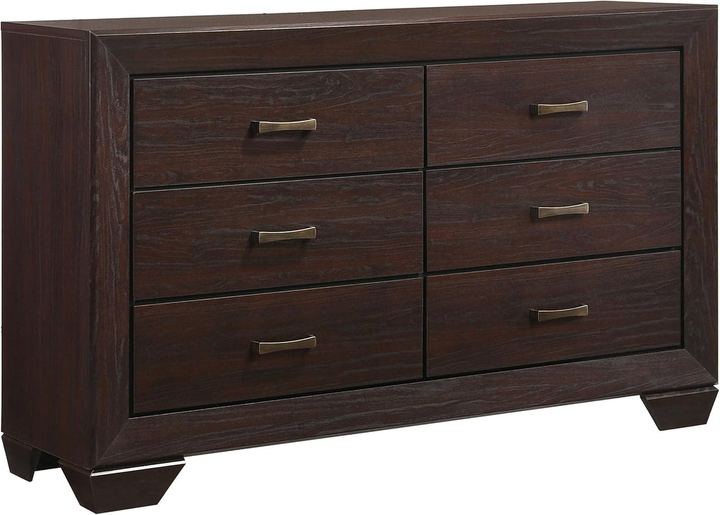 Coaster Home Furnishings Kauffman Transitional 5-Piece Bedroom Set Eastern King Size Storage Panel Bed Frame 54-inch Headboard Dark Cocoa 204390KE-S5