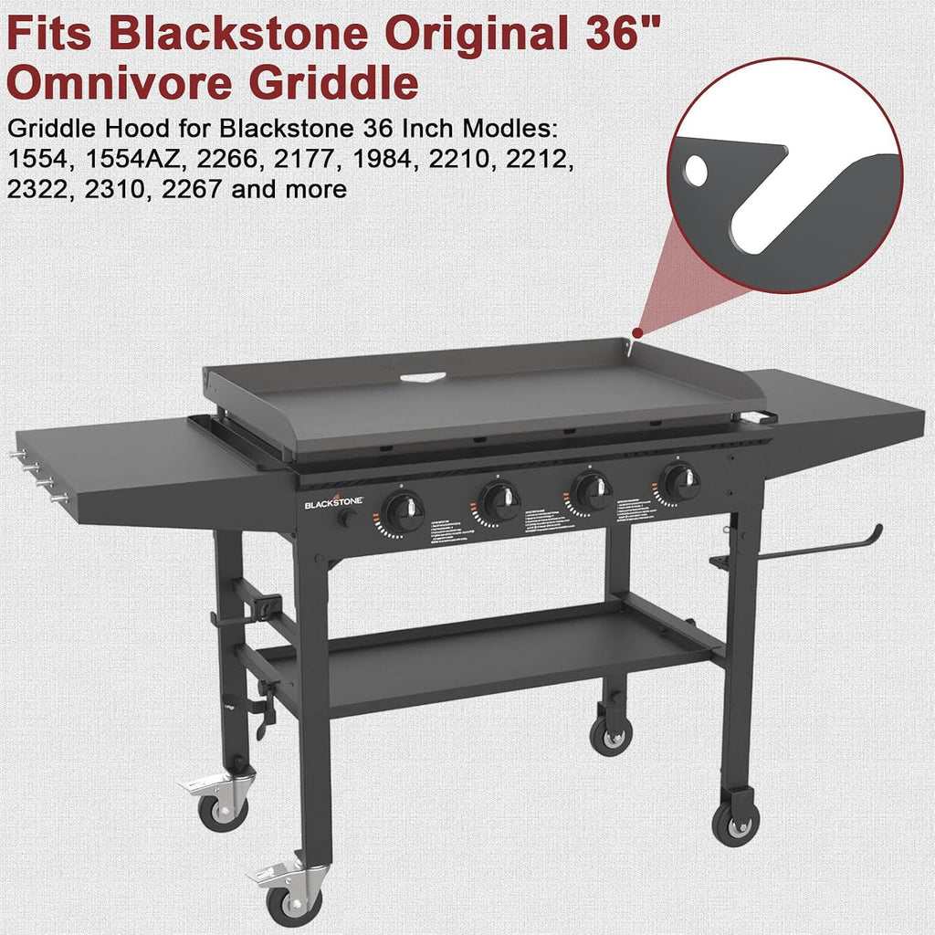 Upgrade Hinged Lid for Blackstone 36 Inch Omnivore Griddle 1554 2266 2177 1984 2210 2212 Griddle Hard Cover, Grill Hood Flat Top with Thermometer for Blackstone 5856