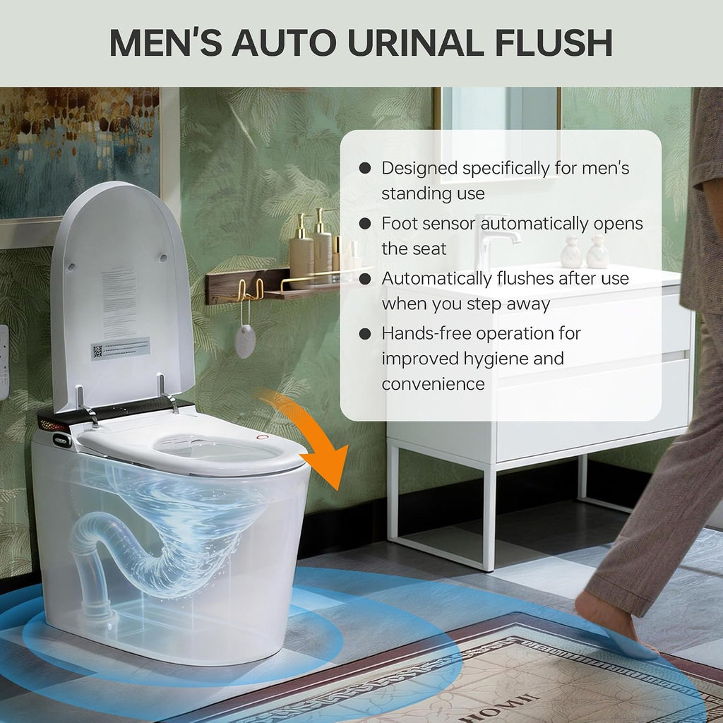 WOODBRIDGE Bidet Smart Toilet with Ultra-quiet&Quick Flush,1000g MaP Flush Score,Foam Shield,ADA Comfort Height,Auto Open/Close,Blackout Flush,Ambient Light,Heated Seat with Fragrance System,GT076