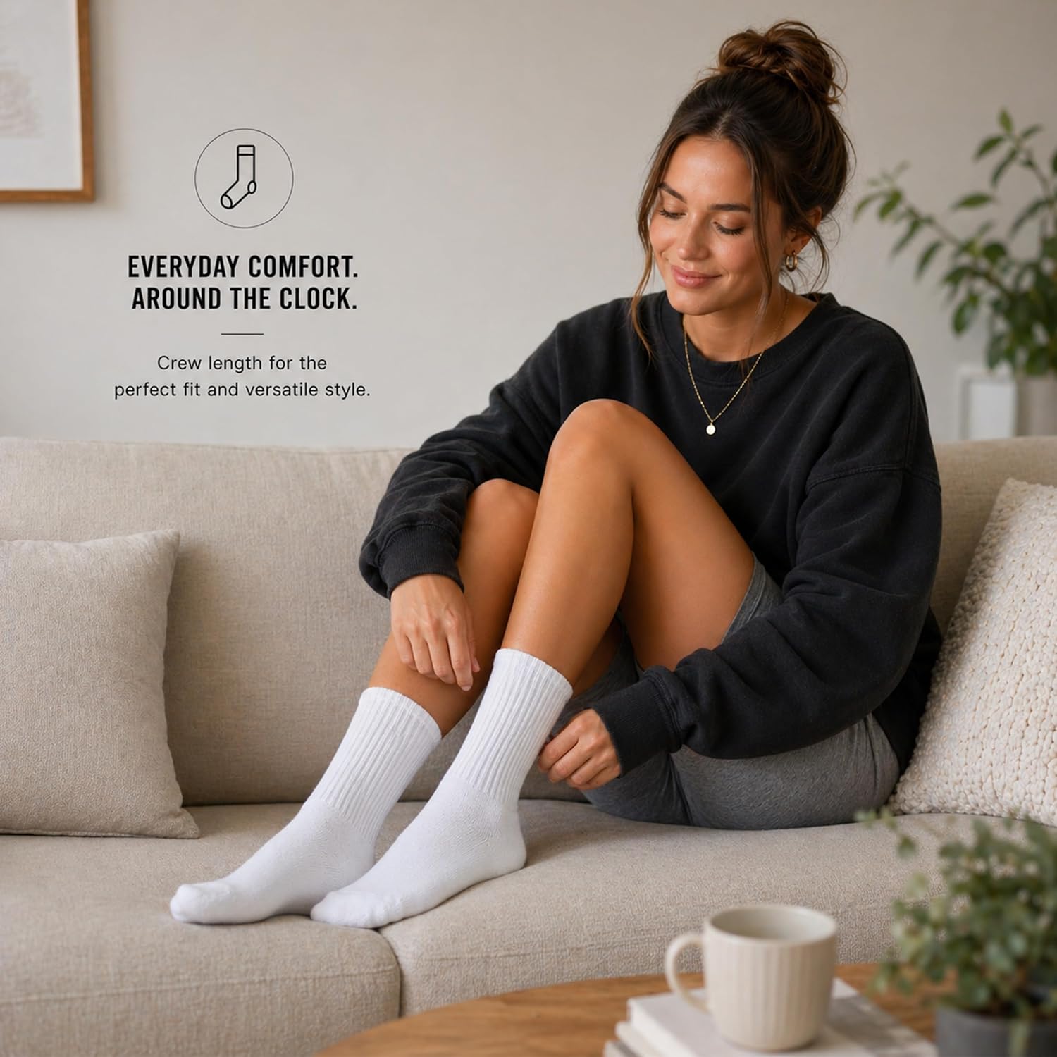 Winterlace 240 Pairs 80% Cotton Crew Socks for Homeless Men Women, Charity Donation Warm Bulk Pack