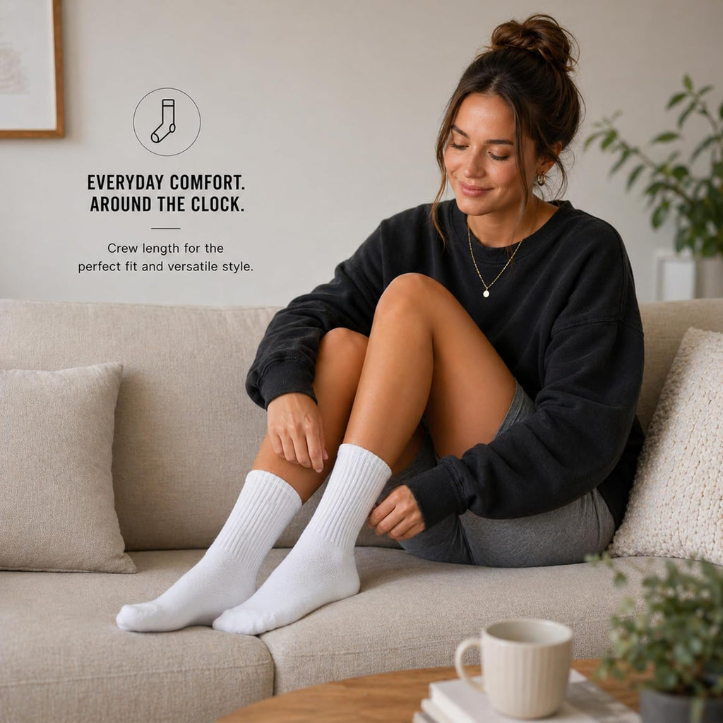Winterlace 240 Pairs 80% Cotton Crew Socks for Homeless Men Women, Charity Donation Warm Bulk Pack