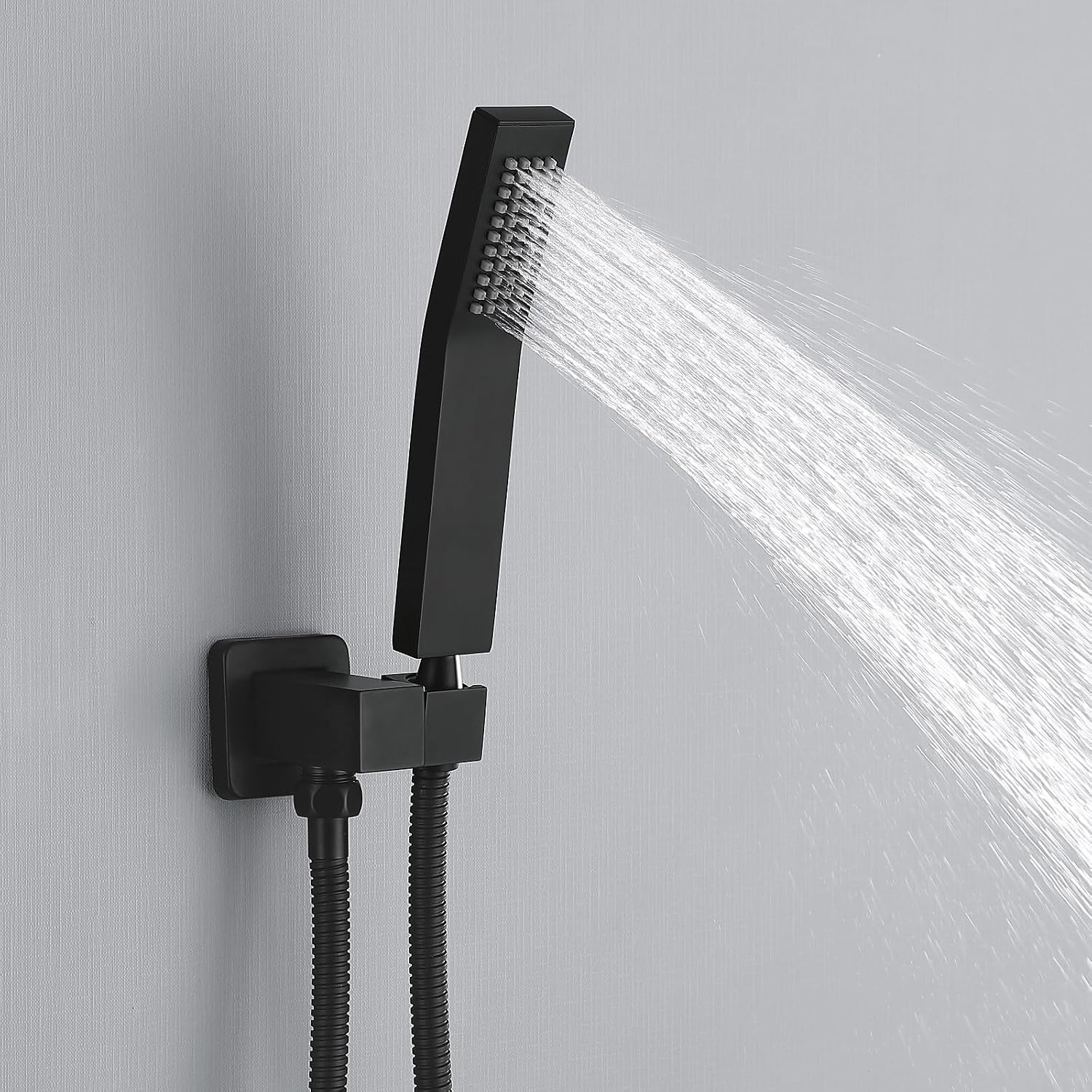 JOYWELL Bathtub Shower System Matte Black with 8 Inch Shower Head and Handheld Shower Tub Faucet Combo