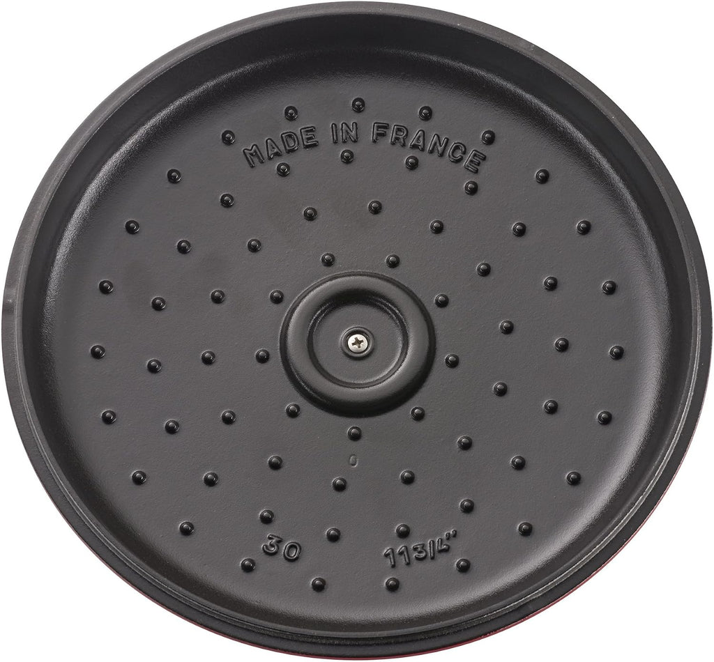 Staub Cast Iron Braiser, Dutch Oven, 3.5-quart, serves 3-4, Made in France, Cherry
