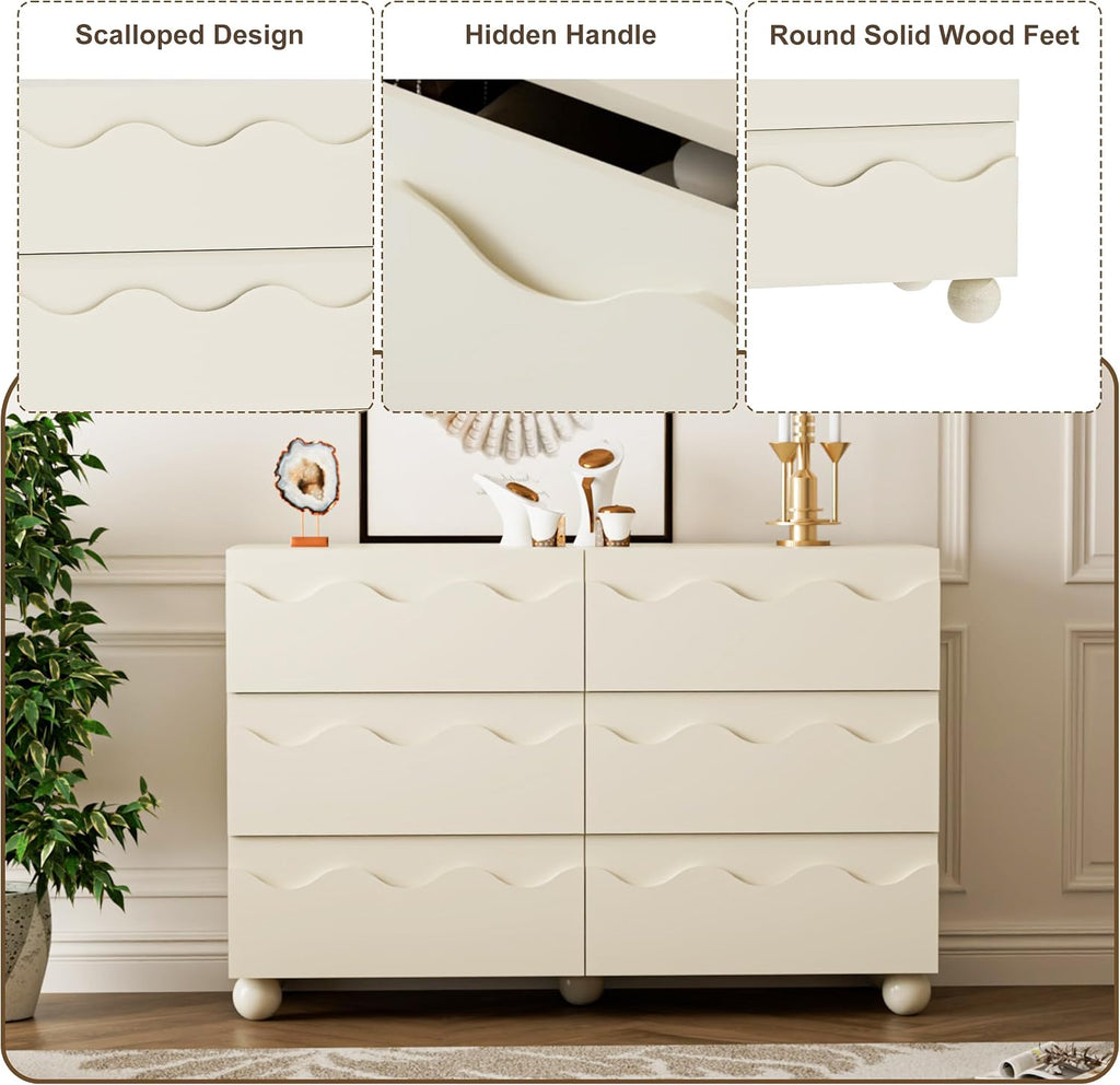 Anbuy Bedroom Sets Begie Sets 2 Pieces, Scalloped Combo 2 Pieces