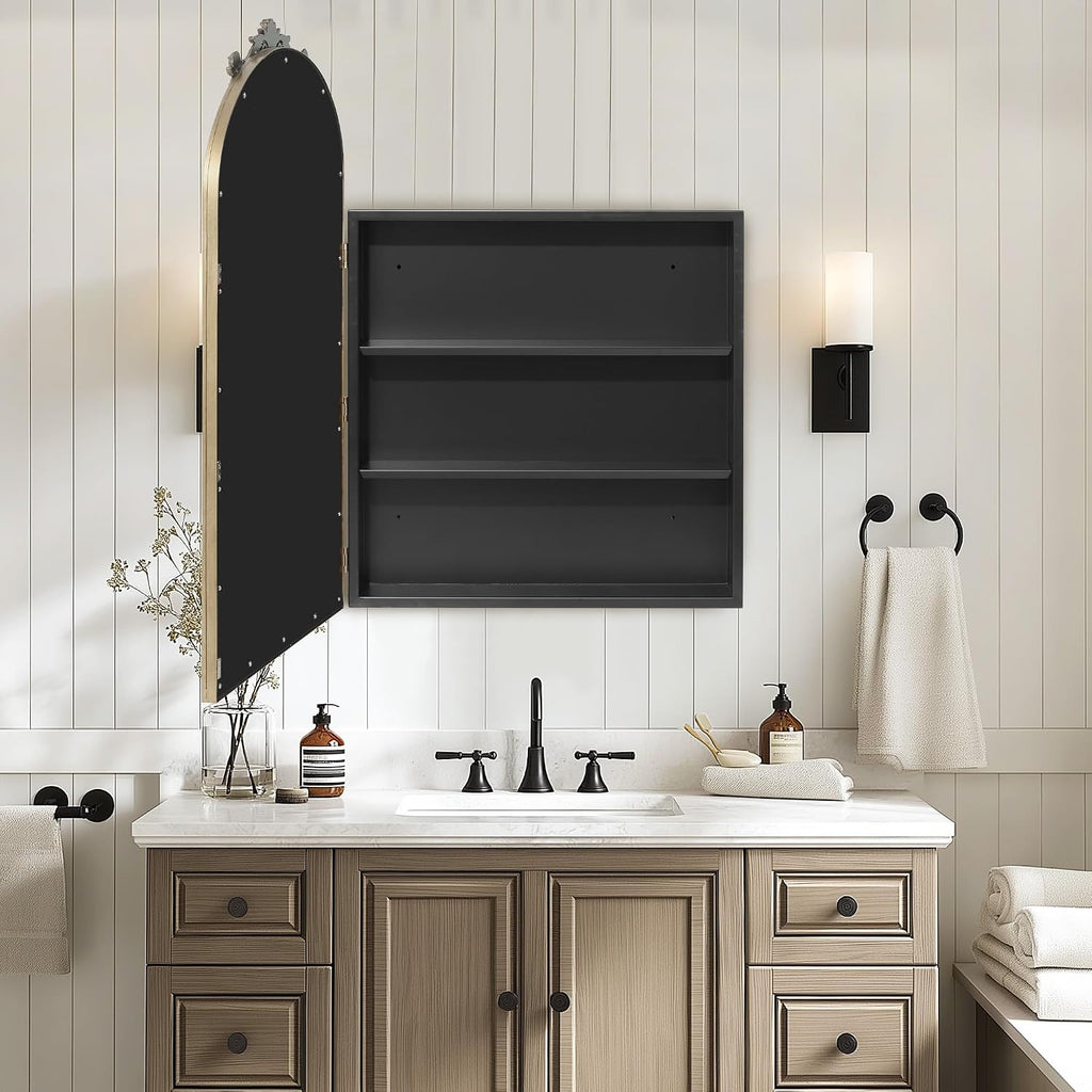 SogesHome 24x36 in Medicine Cabinet with Mirror for Bathroom, Wall Mount Mirror with Storage & 2 Adjustable Shelves for Entryway Hallway Bathroom, Silver