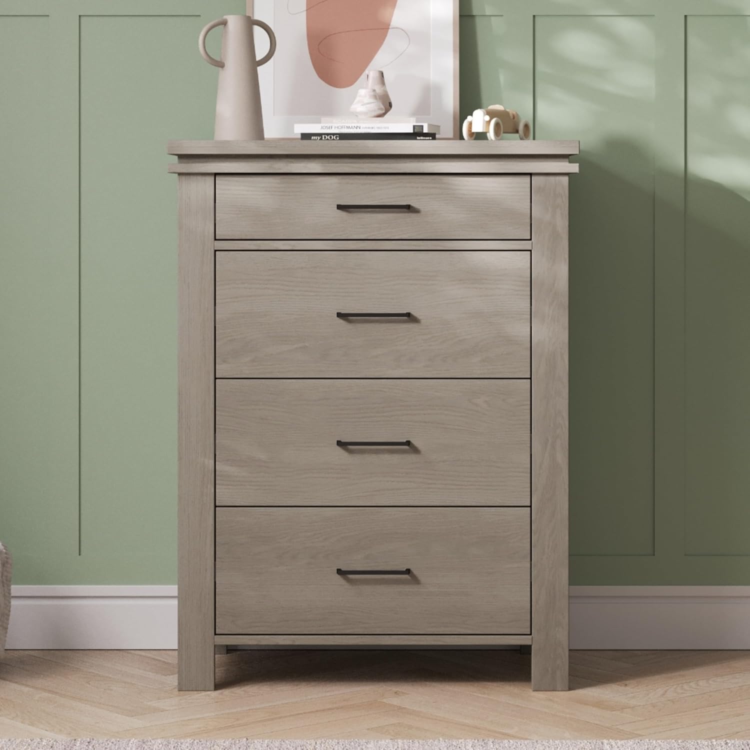 Child Craft Denman Crib, Dresser and Chest Nursery Set, 3-Piece, Includes 4-in-1 Convertible Crib, Dresser and Chest, Grows with Your Baby (Crescent Gray)