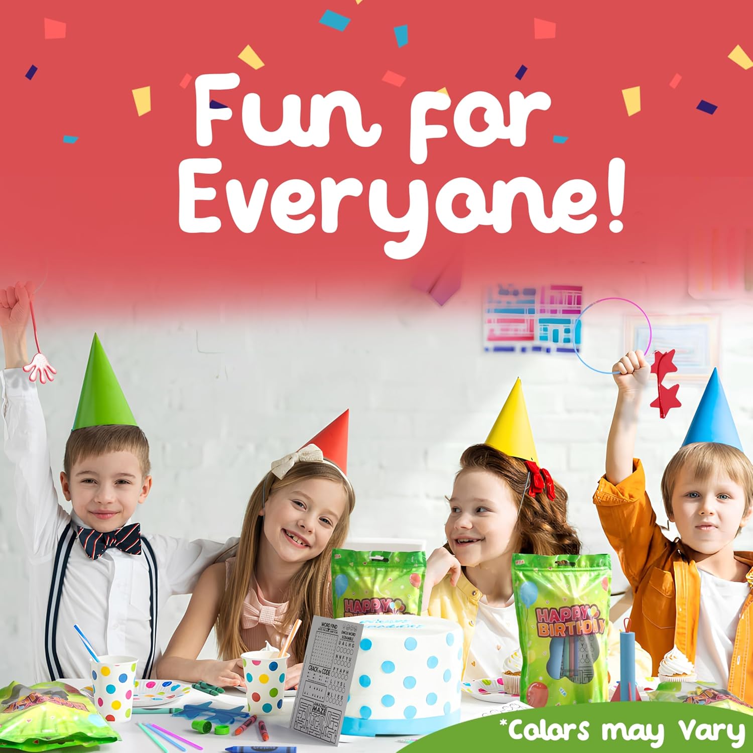 Crown Display Premade Goodie Bags for Kids Birthday Party Favor Bags 40 Happy Birthday Pre Filled Party Favors for Kids Bag Goodie Bag Stuffers Fidget Toys & Small Toys goodie bags for Boys & Girls
